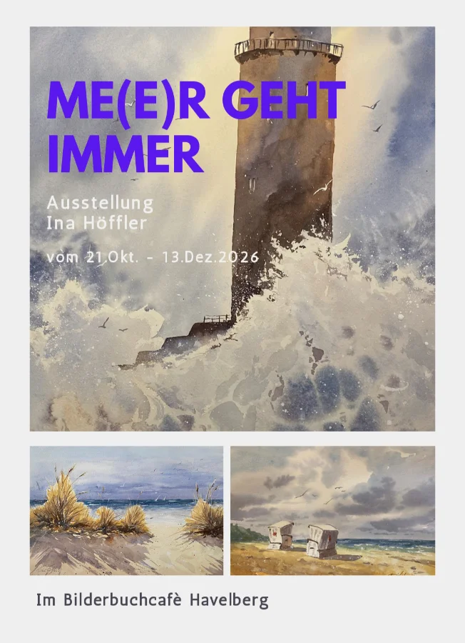 Neu im BilderBuchCafé: »ME(E)R GEHT IMMER« – Kunst von Ina Höffler